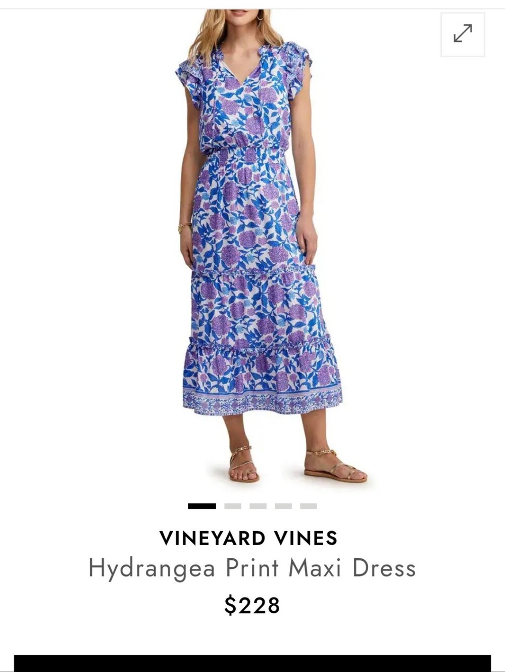 Vineyard Vines Blue & Purple Floral Tiered Maxi - Picture 14 of 16